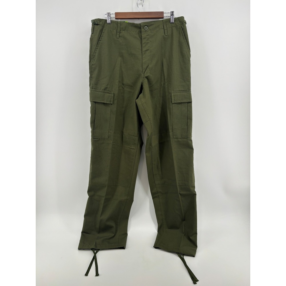 Pudala Uniforms BDU Army Cargo Pants Mens Green Ripstop Tactical Medium Long NWT